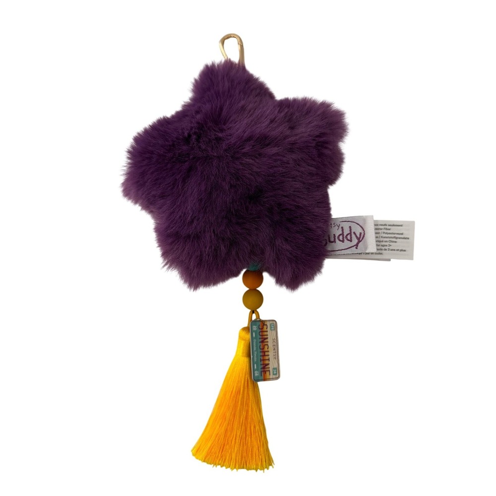 Scentsy Buddy Clip Purple Star Plush Scented Backpack Charm Yellow Tassel Star